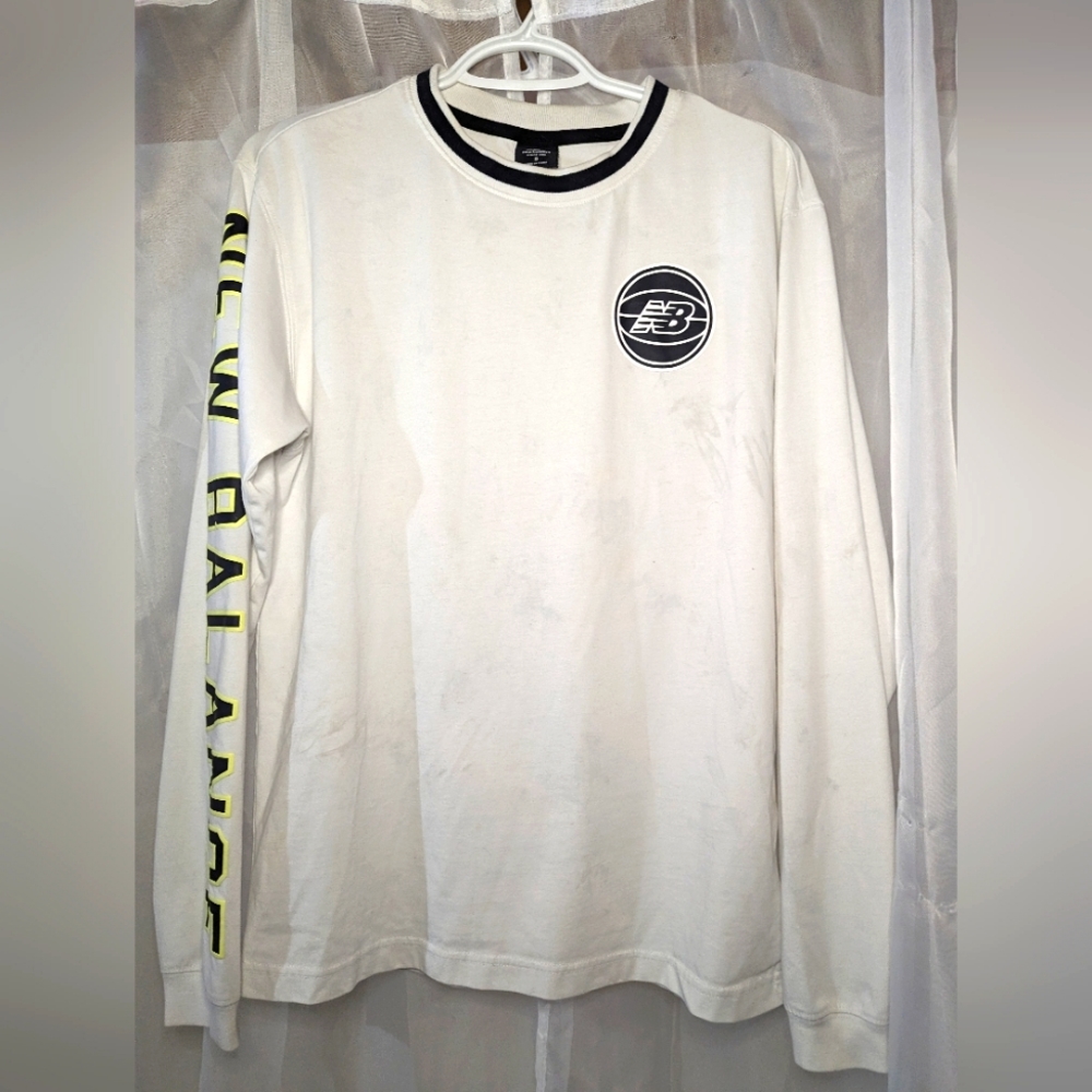 New Balance Men's Small Long Sleeve White T-Shirt